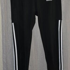 Adidas Black Joggers with White Accents